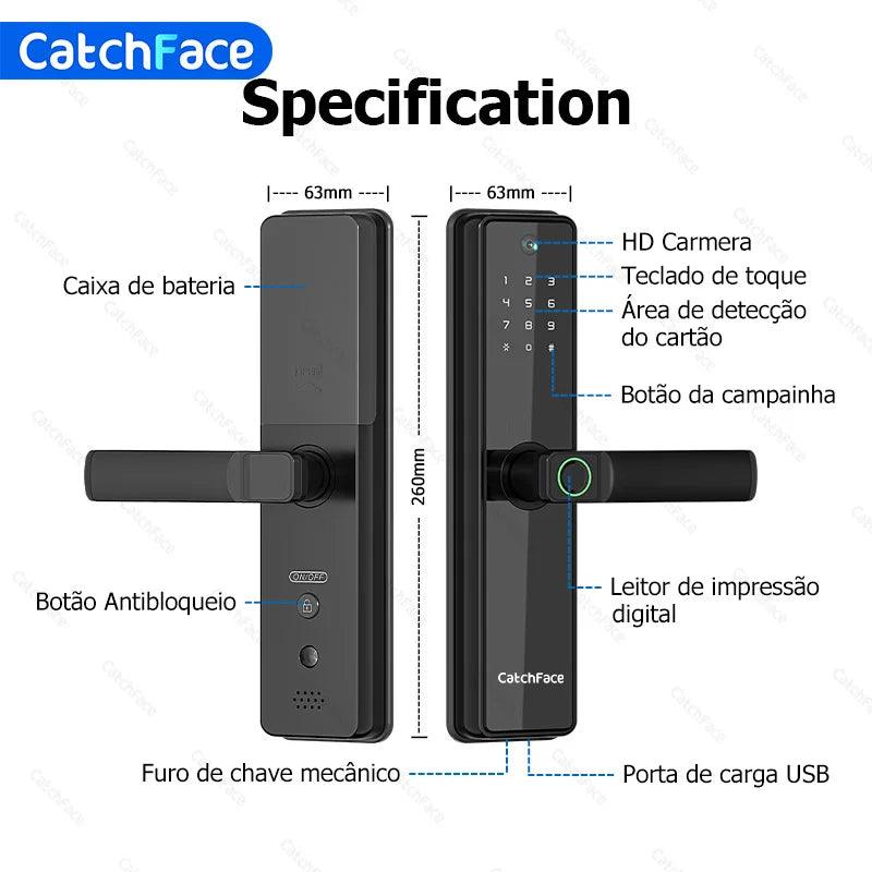 Brazil Camera photo-Taking Tempering Upgraded Version TUYA Wifi Electronic Smart Digit Door Lock Fingerprint Door Security - LOJAS ITACOLOMY