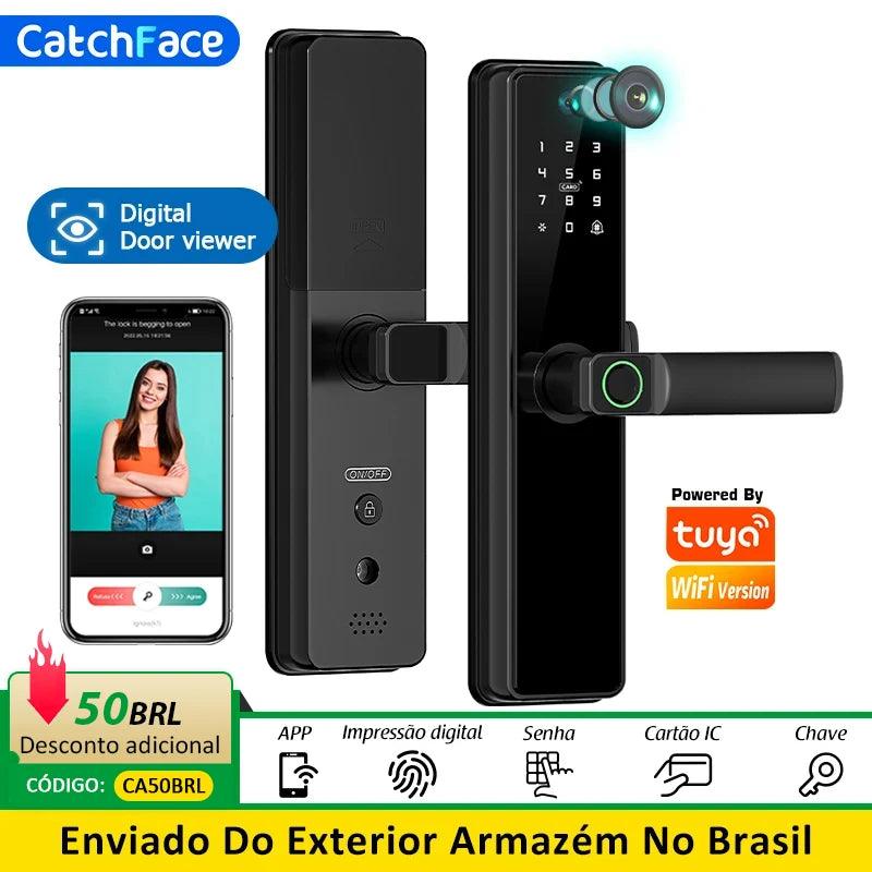 Brazil Camera photo-Taking Tempering Upgraded Version TUYA Wifi Electronic Smart Digit Door Lock Fingerprint Door Security - LOJAS ITACOLOMY